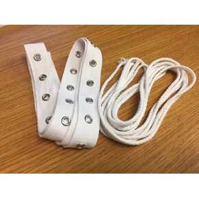 Shop on Centerhill 1 Yard Grommet Tape Eyelet Tape White Cotton Tape Eyelet Twill Tape and 3 Yards White Cotton Drawcord - DIY Lace up Tee Shirt Kit