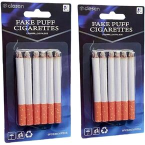 Fake Cigarettes,3.25 Inch Fake Puff Cigarettes(Pack of 12), Faux Cigs with a Realistic Look Durable/Realistic - Ideal for Themed Parties/Theatrical Performances