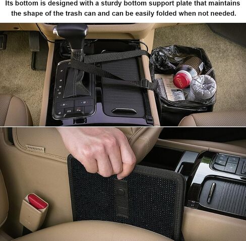 Foldable Car Trash Can, Bling Rhinestone Oxford Auto Hanging Garbage Bag, Crystal Leakproof Foldable Waste Organizer Universal for Most Vehicles, Interior Car Accessories (White) in Saudi Arabia