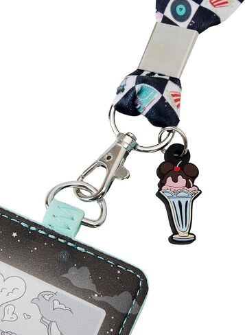 LOUNGEFLY Disney Mickey and Minnie Date Night Drive-in Lanyard with CARDHOLDER in Saudi Arabia