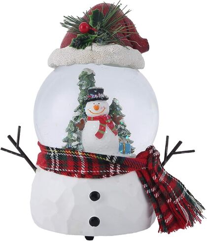 DUSVALLY Snow Globe Gift Santa & Tree Scene, Crystal Musical Glitter Ball for Christmas & New Year, 100mm Glass Water Globe Wind-up Decoration for Home & Office in Saudi Arabia