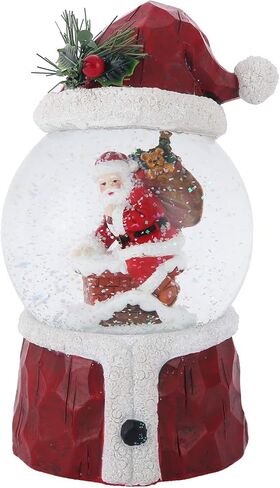 DUSVALLY Snow Globe Gift Santa & Tree Scene, Crystal Musical Glitter Ball for Christmas & New Year, 100mm Glass Water Globe Wind-up Decoration for Home & Office in Kuwait