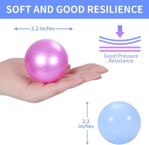 STARBOLO Ball Pit Balls for Baby and Toddler, 100pcs Phthalate Free BPA Free Crush Proof Plastic - Multicolored Pit Balls Play Toys for Kids Ball Pit, Pool,Play Tent,Party in Saudi Arabia