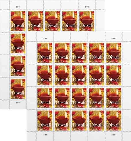 Diwali (2 Sheets of 20) Forever Postage Stamps Hindu Deepavali 2016 Scott #5142 in Saudi Arabia