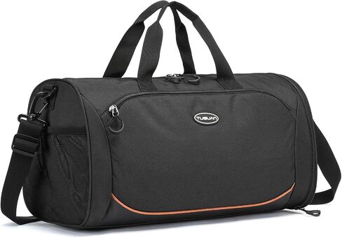 TUGUAN Small Gym Bag for Men with Shoes Compartment & Wet Pocket Lightweight Travel Duffle Bag Weekender Overnight Duffel Bag for Women Sports Gym Tote Fitness Swimming Workout Bag, Black in Saudi Arabia