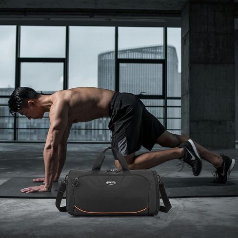 TUGUAN Small Gym Bag for Men with Shoes Compartment & Wet Pocket Lightweight Travel Duffle Bag Weekender Overnight Duffel Bag for Women Sports Gym Tote Fitness Swimming Workout Bag, Black in Saudi Arabia