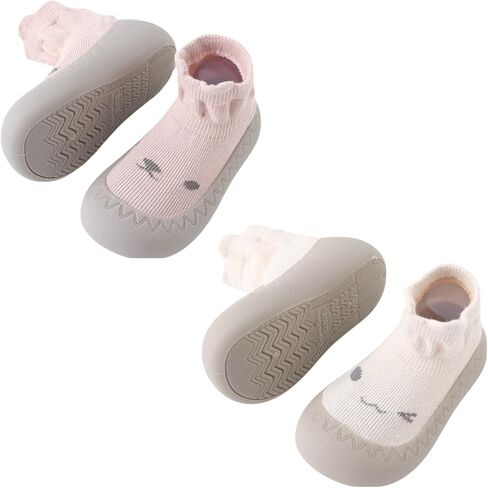Baby Non-skid Sock Shoes Toddler Non Slip First Walking Shoes Infant Indoor Floor Slipper Sneaker 1/2 Pairs in Saudi Arabia
