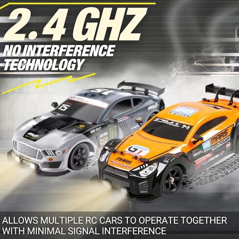 سيارة ليبرتي إمبورتس RC Drift 1/16 2.4 جيجا هرتز 4WD سيارة سباق رياضية على الطرق مع جهاز تحكم عن بعد مع ضوء LED وبطاريات وإطارات انجراف (أبيض) in Saudi Arabia