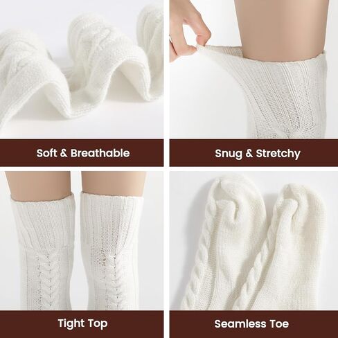 Clothirily Thigh High Socks for Women, Winter Over Knee Socks, Fashion Knitted Thick Thigh Tigh Boot Stockings Leg Warmers in Kuwait