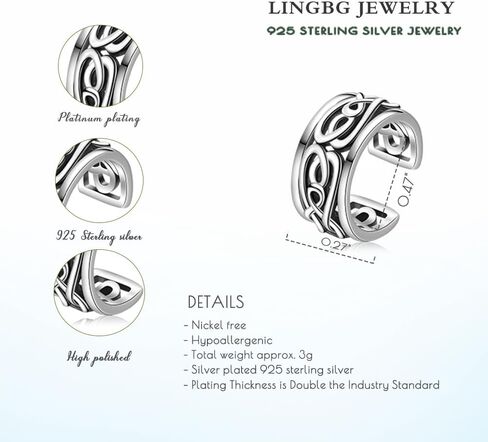 Ear Cuff for Men Women 925 Sterling Silver Celtic Earrings Viking Black Cuff Earrings Non Piercing Cartilage Cuff in Kuwait