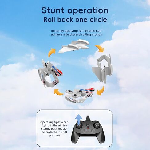 GoolRC RC Plane Remote Control Airplane, 3 in 1 Water Land Air RC Airplane, 2.4GHz 2CH RC Aircraft, RC Glider with Gyroscope and Stunt Flying, 2 Batteries for Beginners in Saudi Arabia