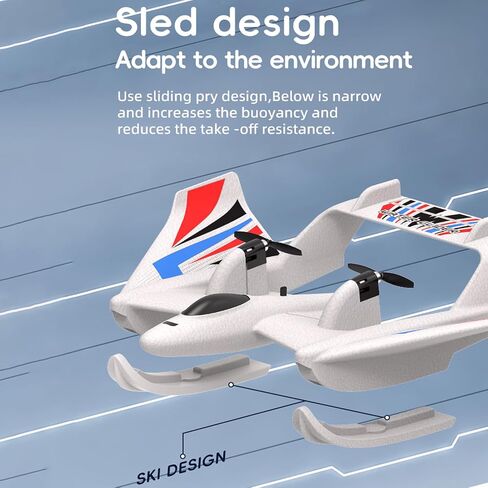 GoolRC RC Plane Remote Control Airplane, 3 in 1 Water Land Air RC Airplane, 2.4GHz 2CH RC Aircraft, RC Glider with Gyroscope and Stunt Flying, 2 Batteries for Beginners in Saudi Arabia