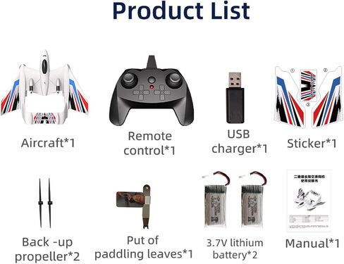 GoolRC RC Plane Remote Control Airplane, 3 in 1 Water Land Air RC Airplane, 2.4GHz 2CH RC Aircraft, RC Glider with Gyroscope and Stunt Flying, 2 Batteries for Beginners in Saudi Arabia