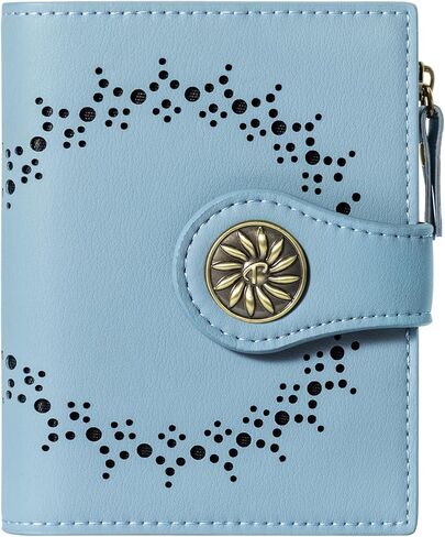 Small Wallets Woman Leather Bifold RFID Blocking Card Holder Wallet with Zipper Coin Pocket in Kuwait