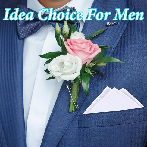 8Pcs Men's Handkerchiefs,100% Soft Cotton Handkerchiefs for Men 15.75 Inch White Horizontal Men's Handkerchief in Saudi Arabia