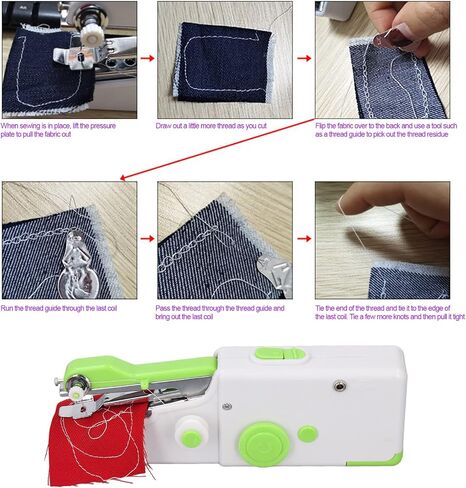 Diydeg Handheld Sewing Machine, Mini Portable Electric Sewing Machine, Ergonomic Battery Powered Portable Mending Machine Quick Stitch Tool for DIY Quick Repairing, Beginners, Kids, Home and Travel in Saudi Arabia