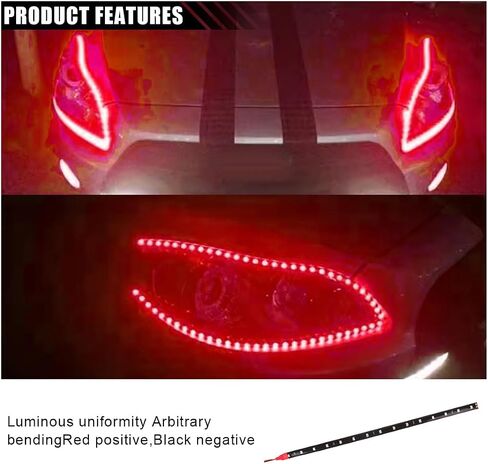 6 قطع شريط إضاءة LED تحت الجسم، شريط إضاءة تلقائي مرن 12 فولت 1 قدم، شريط إضاءة تحت السيارة مقاوم للماء، ضوء تزيين داخلي وخارجي للسيارة عالي السطوع للسيارة والدراجة النارية والقارب (أحمر) in Saudi Arabia