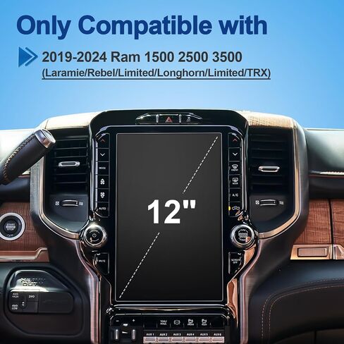 Coleya 2019-2023 2024 Ram 1500 2500 3500 Screen Protector for Uconnect 12 Inch Touch Screen, 2022 RAM Limited Laramie TRX Tempered Glass 2023 Ram 2500 Heavy Duty Rebel 2021 Ram 1500 TRX Protective Film in Kuwait