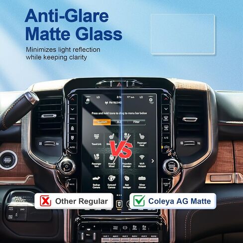 Coleya 2019-2023 2024 Ram 1500 2500 3500 Screen Protector for Uconnect 12 Inch Touch Screen, 2022 RAM Limited Laramie TRX Tempered Glass 2023 Ram 2500 Heavy Duty Rebel 2021 Ram 1500 TRX Protective Film in Kuwait