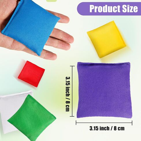 32 Pack Bean Bags,Cornhole Bean Bags,Mini Colorful Bean Bags for Tossing,Nylon Beanbags Hand Toss Games for Outdoor Yard Games Party Supply, Assorted Colors in Saudi Arabia