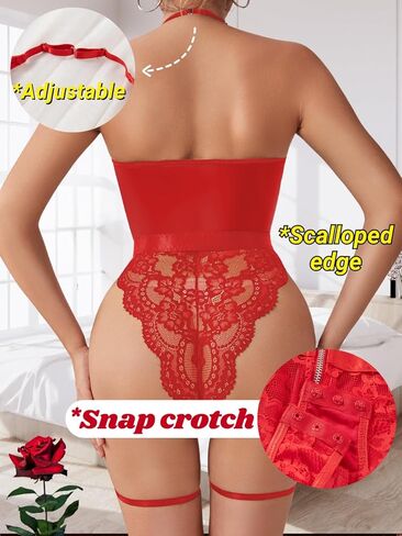 Leather Bodysuit Top For Women, Concert Outfits Rave Club Sexy Going Out, Corset Lace Lingerie Garter in Kuwait