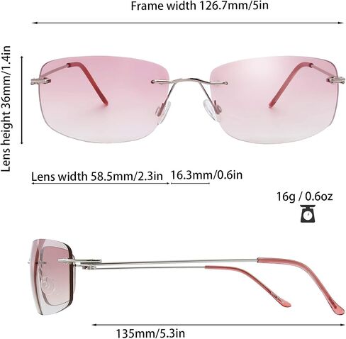 The Fresh Minimalist Small Rectangular Sunglasses Clear Eyewear Spring Hinge - Gift Box Package (106-Brown, Brown, 58) in Saudi Arabia