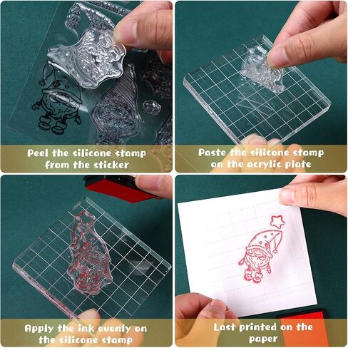 6 قطع عيد الميلاد واضحة طوابع مجموعة 4 قطع الكلمات الزخرفية واضح طوابع شفافة سيليكون ختم 2 قطعة كتل ختم ندفة الثلج مع خطوط الشبكة DIY بها بنفسك الحرف بطاقة صنع سجل القصاصات الديكور in Kuwait