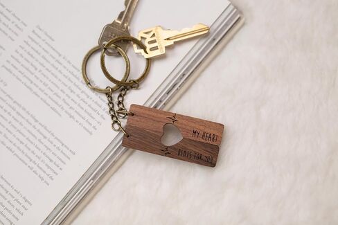 MUUJEE Wooden Heart Cutout Keychain Set - Avocado Sisters Key Rings Bag Charm for Two Sis Bff Best Friends Matching in Kuwait