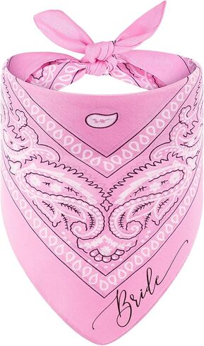 Coume Pink Bandana Paisley Cowboy Bandanas Headband Bachelorette Party Pink Rodeo Bride Bandana Novelty Cowgirl Accessories for Women Bridal Shower Wedding Party Favors, 20.87 x 20.87 Inch in Saudi Arabia