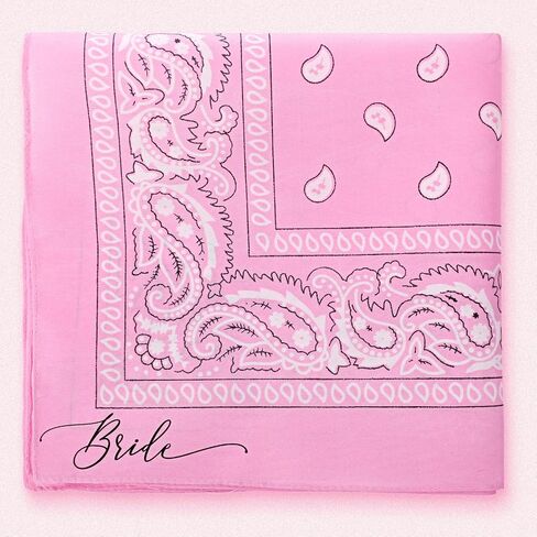Coume Pink Bandana Paisley Cowboy Bandanas Headband Bachelorette Party Pink Rodeo Bride Bandana Novelty Cowgirl Accessories for Women Bridal Shower Wedding Party Favors, 20.87 x 20.87 Inch in Saudi Arabia