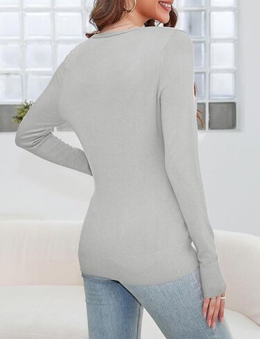 a.Jesdani Women's Button Down V Neck Long Sleeve Soft Cardigan Sweaters in Saudi Arabia