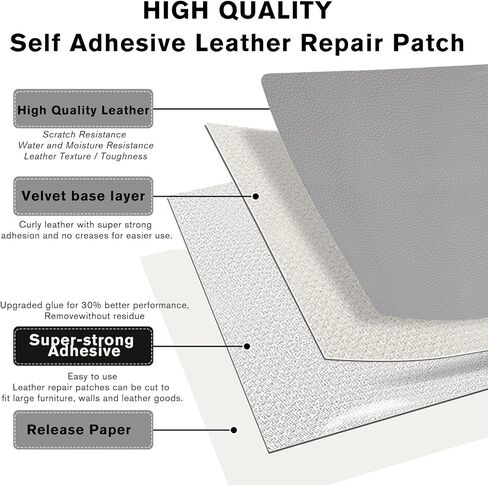 Leather Repair Patches 9.84"×11.81", Self-Adhesive Leather Repair Tape for Couches,ar Seats,Handbags,Jackets,Leather Goods in Saudi Arabia