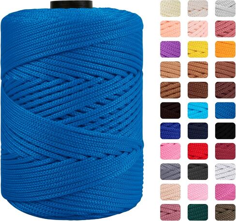CAMAL Polypropylene Cord 3mm 185 Yards Colorful Polyester Yarn Handmade Knitting Thread Macrame Cord 3mm for Crochet Bags, DIY Crafts, Plant Hangers, Making Macrame Project(Lake Blue) in Saudi Arabia