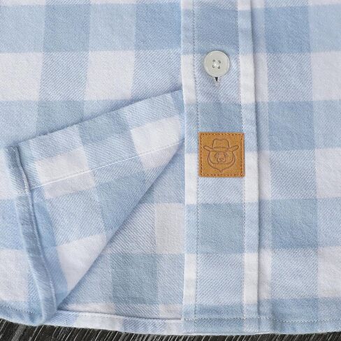 Dubinik® Flannel Shirt for Men 100% Cotton Mens Flannel Shirts Long Sleeve Plaid Soft Casual Button Down Shirt Men in Kuwait