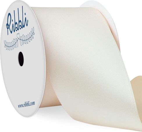 Ribbli Dusty Sage Satin Ribbon 4 Inch Wide Sage Green Ribbon for Wedding Chair Sash Grand Opening Ceremony Big Bows Gift Wrapping Floral Crafts Cake Decor-Double Faced Satin Continuous 10 Yards in Saudi Arabia