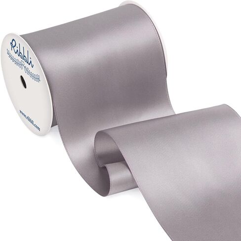 Ribbli Dusty Sage Satin Ribbon 4 Inch Wide Sage Green Ribbon for Wedding Chair Sash Grand Opening Ceremony Big Bows Gift Wrapping Floral Crafts Cake Decor-Double Faced Satin Continuous 10 Yards in Saudi Arabia