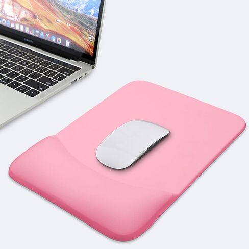 Ergonomic Mouse Pad with Gel Wrist Support, Comfortable Mousepad with Wrist Rest Leather Surface Pain Relief Mousepad for Computer Laptop(White-W) in Saudi Arabia