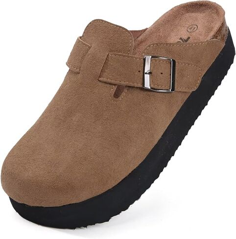 Torotto Womens Clogs Cork Footbed Suede Slippers Arch Support Potato Shoes with Adjustable Buckle in Saudi Arabia