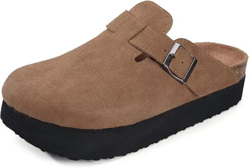 Torotto Womens Clogs Cork Footbed Suede Slippers Arch Support Potato Shoes with Adjustable Buckle in Saudi Arabia
