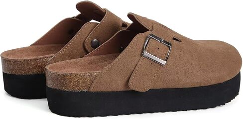 Torotto Womens Clogs Cork Footbed Suede Slippers Arch Support Potato Shoes with Adjustable Buckle in Saudi Arabia