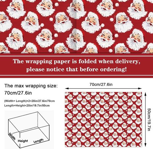 JarThenaAMCS 12 Sheet Christmas Wrapping Paper -Not Roll- Red Santa Snowman Gift Wrap Paper Folded Flat Seasonal Art Paper for Winter Xmas Birthday Baby Shower DIY Crafts, 19.7 x 27.6 Inch in Saudi Arabia
