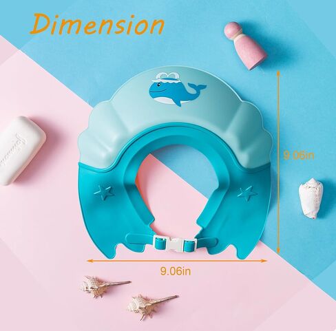 Baby Shower Cap Shield, Shower Cap for Kids, Visor Hat for Eye and Ear Protection for 0-9 Years Old Children,Cute whale shape Makes the Baby Bath More Fun (Orange) in Kuwait
