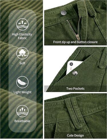 Fengbay Corduroy Skirt Women Casual High Waist Fall Winter A Line Mini Skirts for Women with Pocket in Kuwait