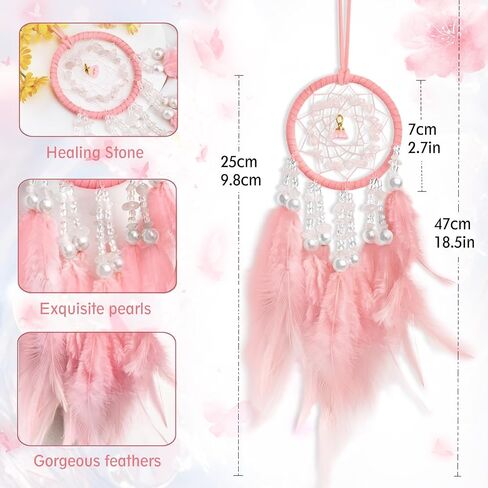 Pink Dream Catcher Dream Catchers for Girls Kids Girls Bedroom Decor Dreamcatcher Unique Dream Catcher for Girls Teen Stocking Stuffers Girls Dream Catchers Car Accessories in Saudi Arabia