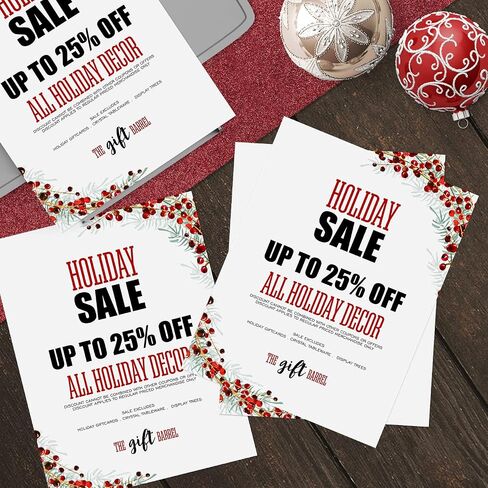 Pine And Berry Holiday Letterhead / 50 Sheets 8.5" x 11" Watercolor Winter Design/Bold And Modern Christmas Paper in Saudi Arabia