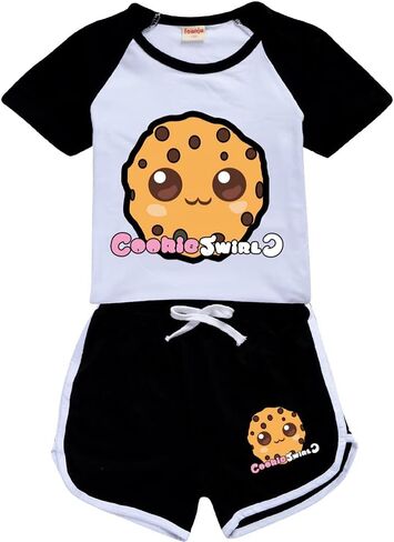 Cookie Swirl C 100-170 Trend Cartoon T-shirt Shorts Casual Sports Suit Clothes for Toddler Girls Teenage Boys Tees Tops in Saudi Arabia