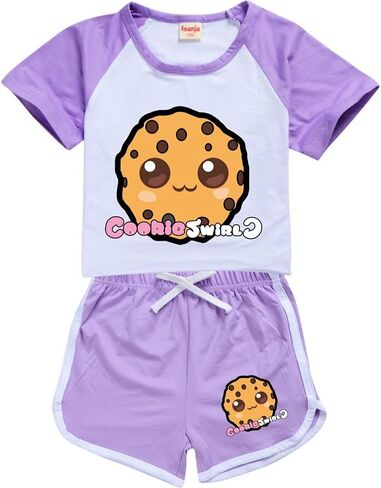 Cookie Swirl C 100-170 Trend Cartoon T-shirt Shorts Casual Sports Suit Clothes for Toddler Girls Teenage Boys Tees Tops in Saudi Arabia
