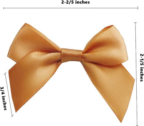 30 Pack Mini Ribbon Bows for Crafts, Satin Ribbon Bows with Adhesive Glue Point, Pretied Bows for DIY Crafting Sewing Scrapbooking Baby Shower Wedding Birthday Party Treats Favors (Gold) in Saudi Arabia
