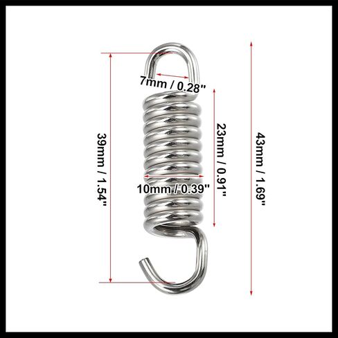 2 Pcs Motorcycles Universal Exhaust Pipe Spring 43mm 1.69" Stainless Steel Exhaust Pipe Spring Hook Modified Accessory Durable Material in Saudi Arabia