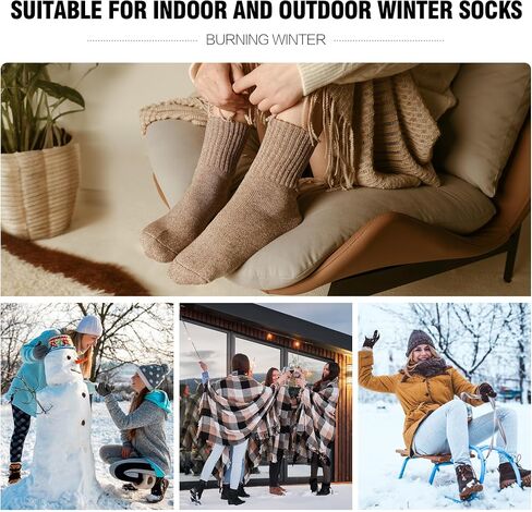 Closemate Boot Socks for Women Winter Thick Socks Warm Crew Socks Gift for Women 3 Pairs in Saudi Arabia